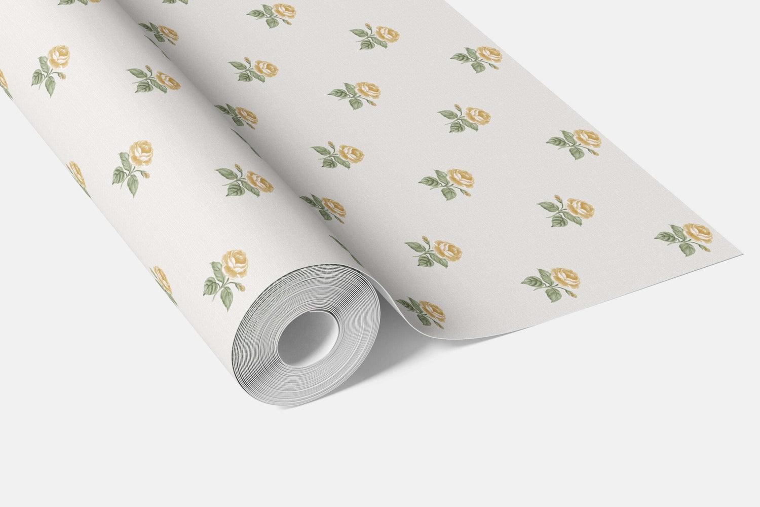 Vintage-Inspired Floral Block Print Kitchen Wallpaper (Yellow/ Green/ White)
