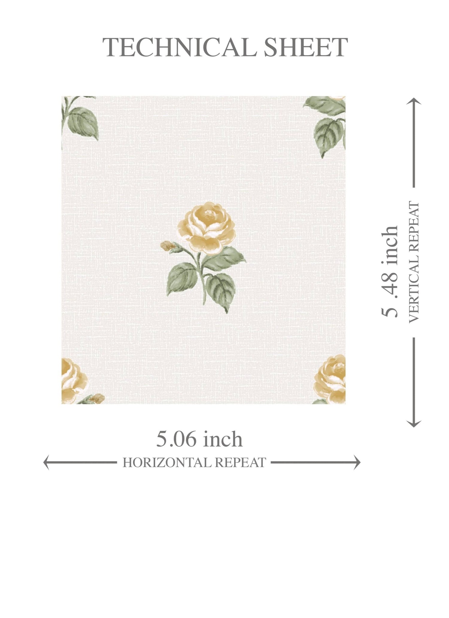 Vintage-Inspired Floral Block Print Kids Room Wallpaper (Yellow/ Green/ White)