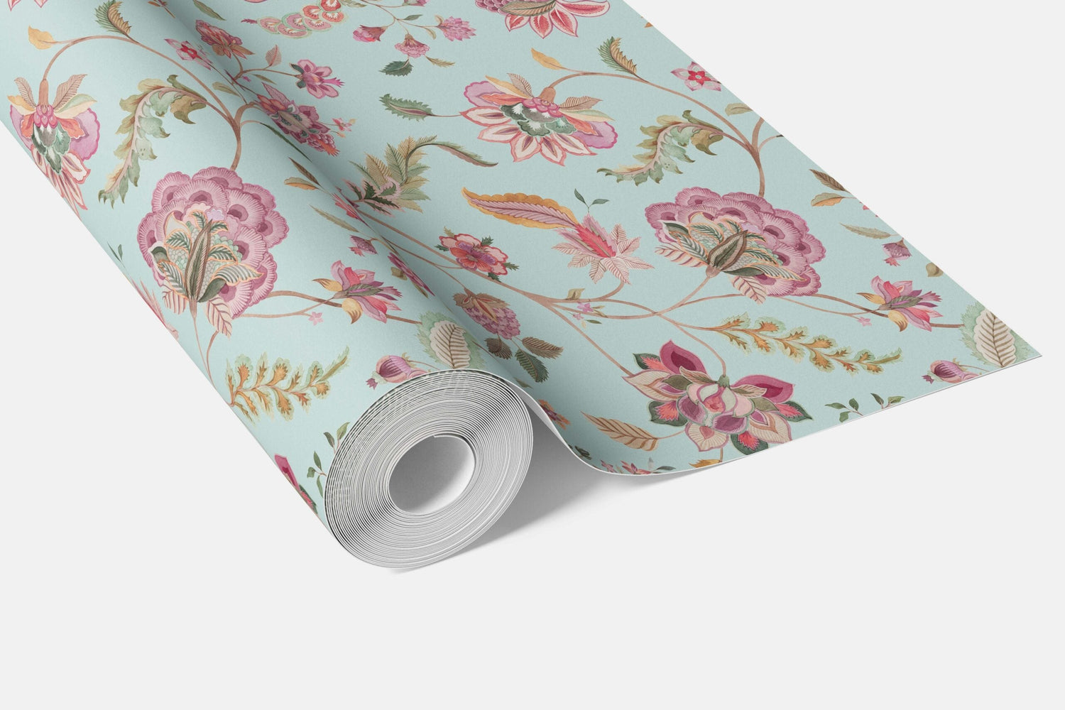 Floral Botanical Patterned Bathroom Wallpaper (Blue/ Pink/ Green)