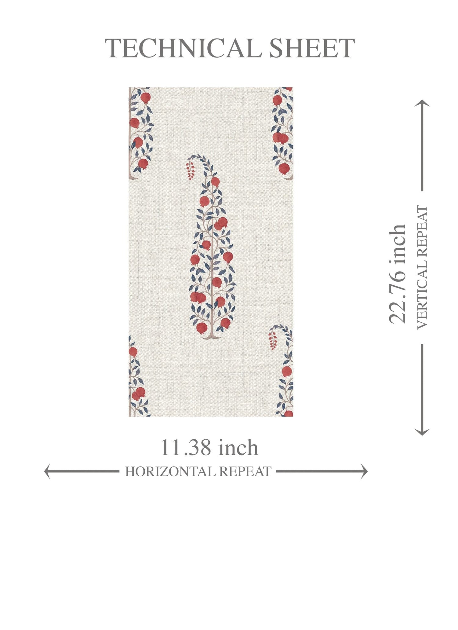 Ethnic/ Vintage-Inspired Floral Paisley Kids Room Wallpaper (Red/ Navy Blue/ Off-White)