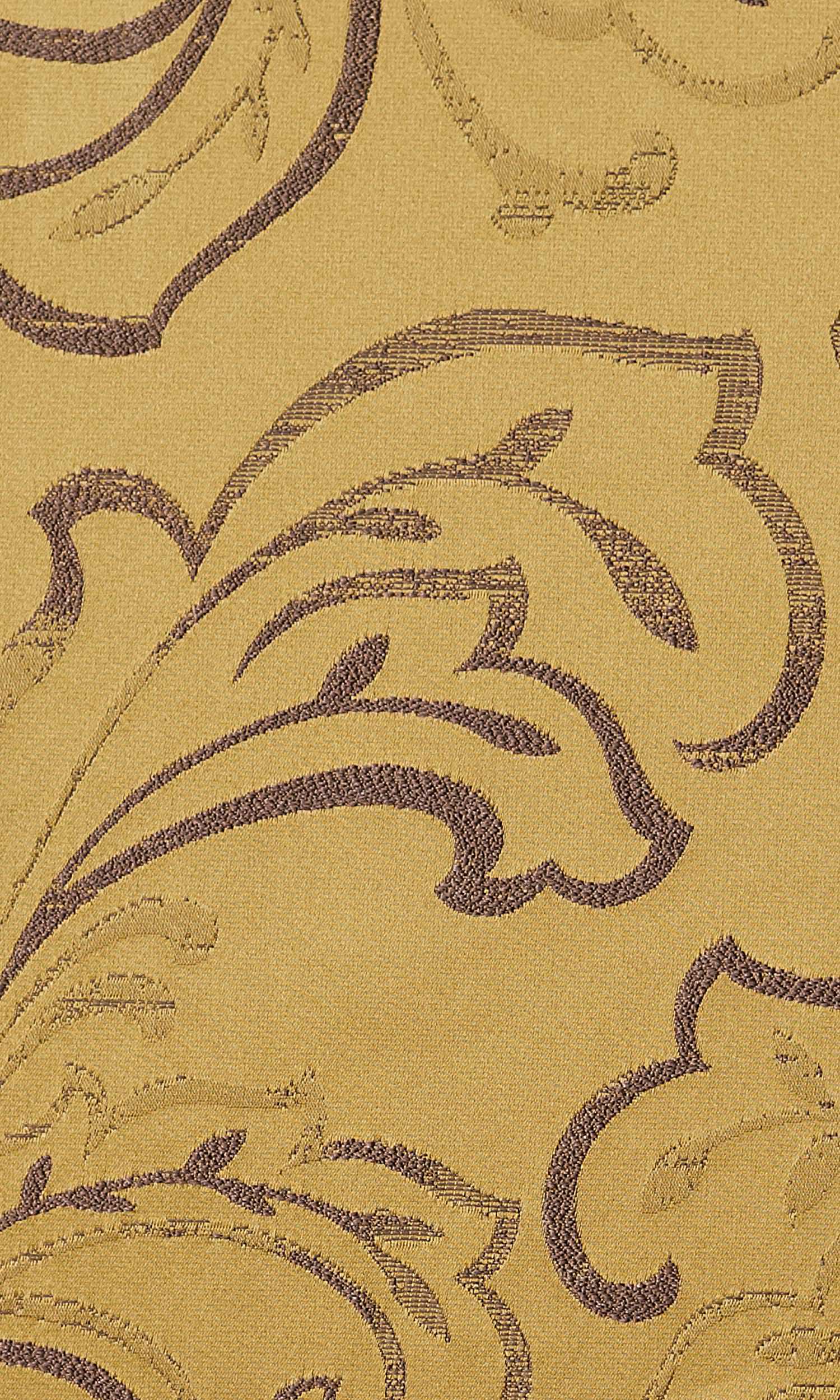 Floral Embroidered Home Textile Fabric Material Sample (Mustard Yellow)