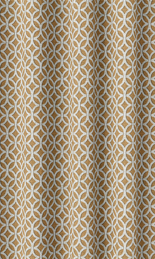 Geometric Print Home Textile Fabric Material Sample (Muted Orange)