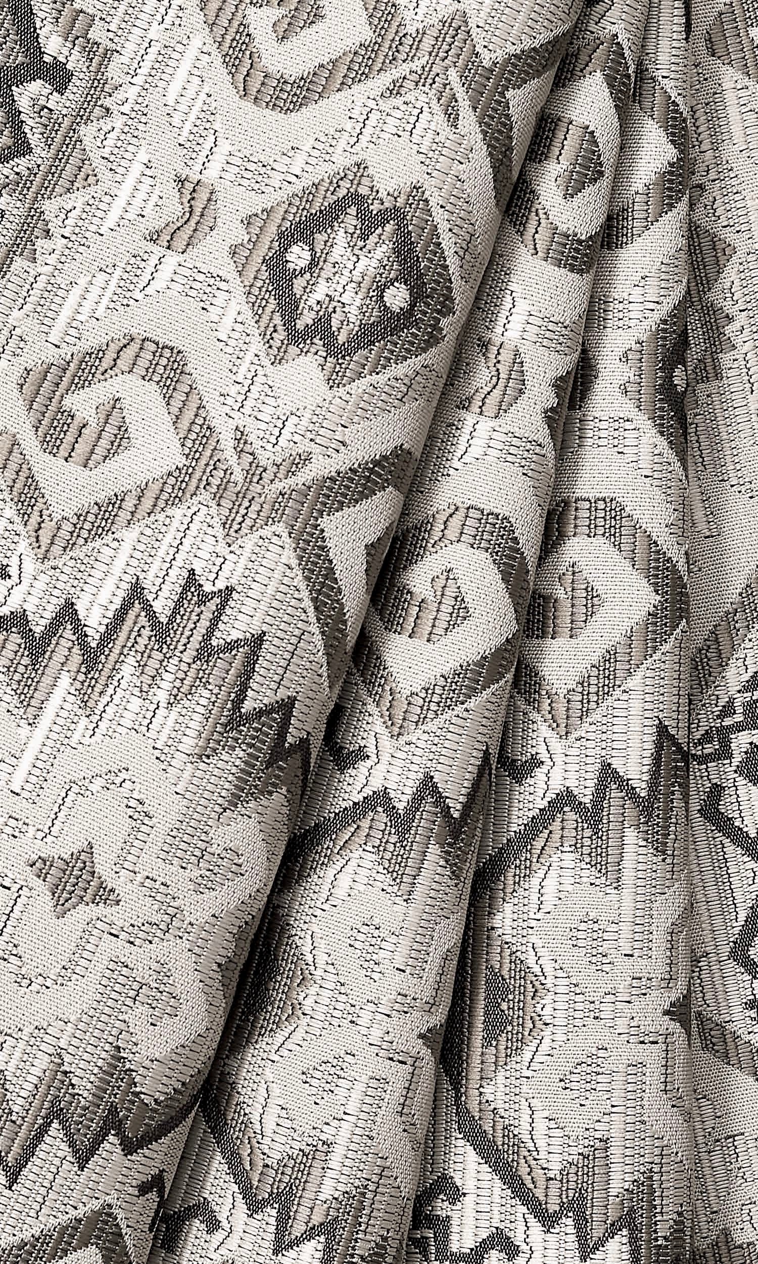 Aztec Print Window Treatments Fabric By the Metre (Deep Beige/ Charcoal)