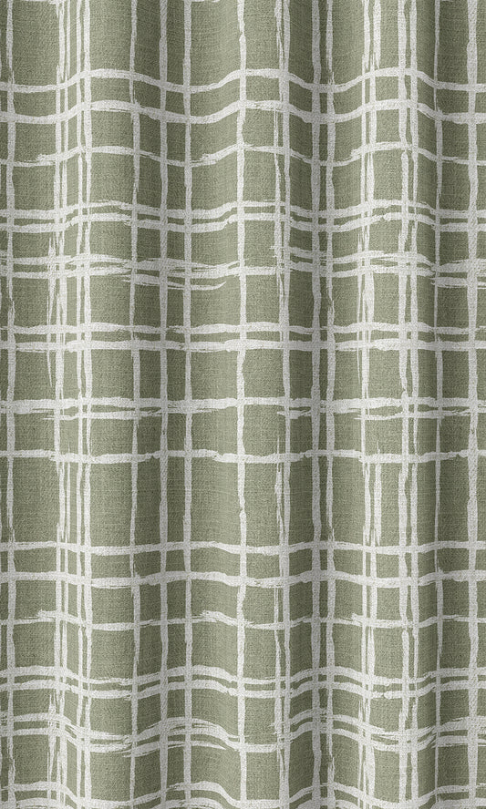 Modern Abstract Print Home Décor Fabric By the Metre (Green/ White)