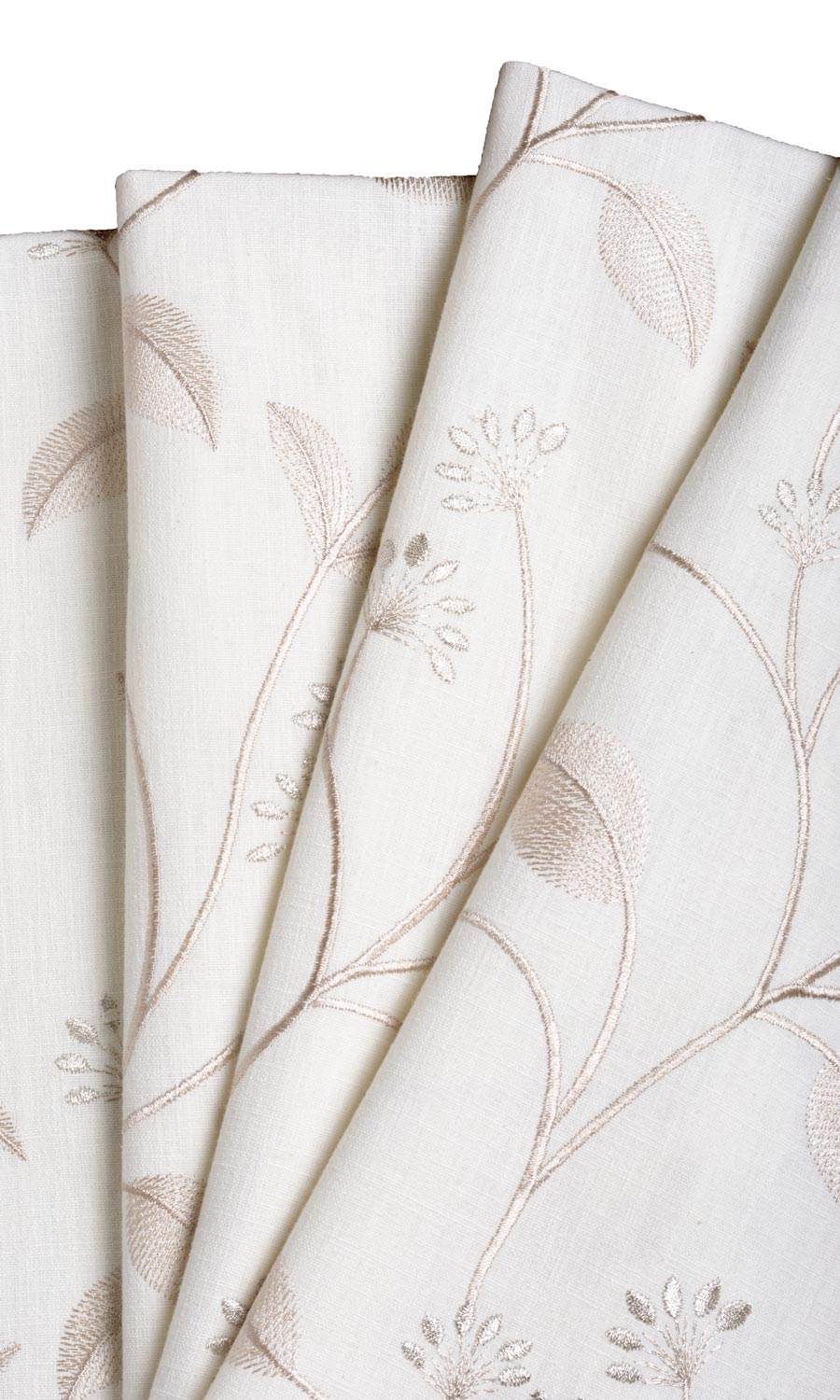 Floral Embroidery Roman Blinds & Window Shades (White/ Cream)
