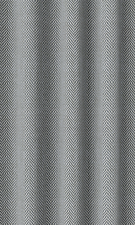 Herringbone Print Home Décor Fabric Sample (Petrol Blue/ White)