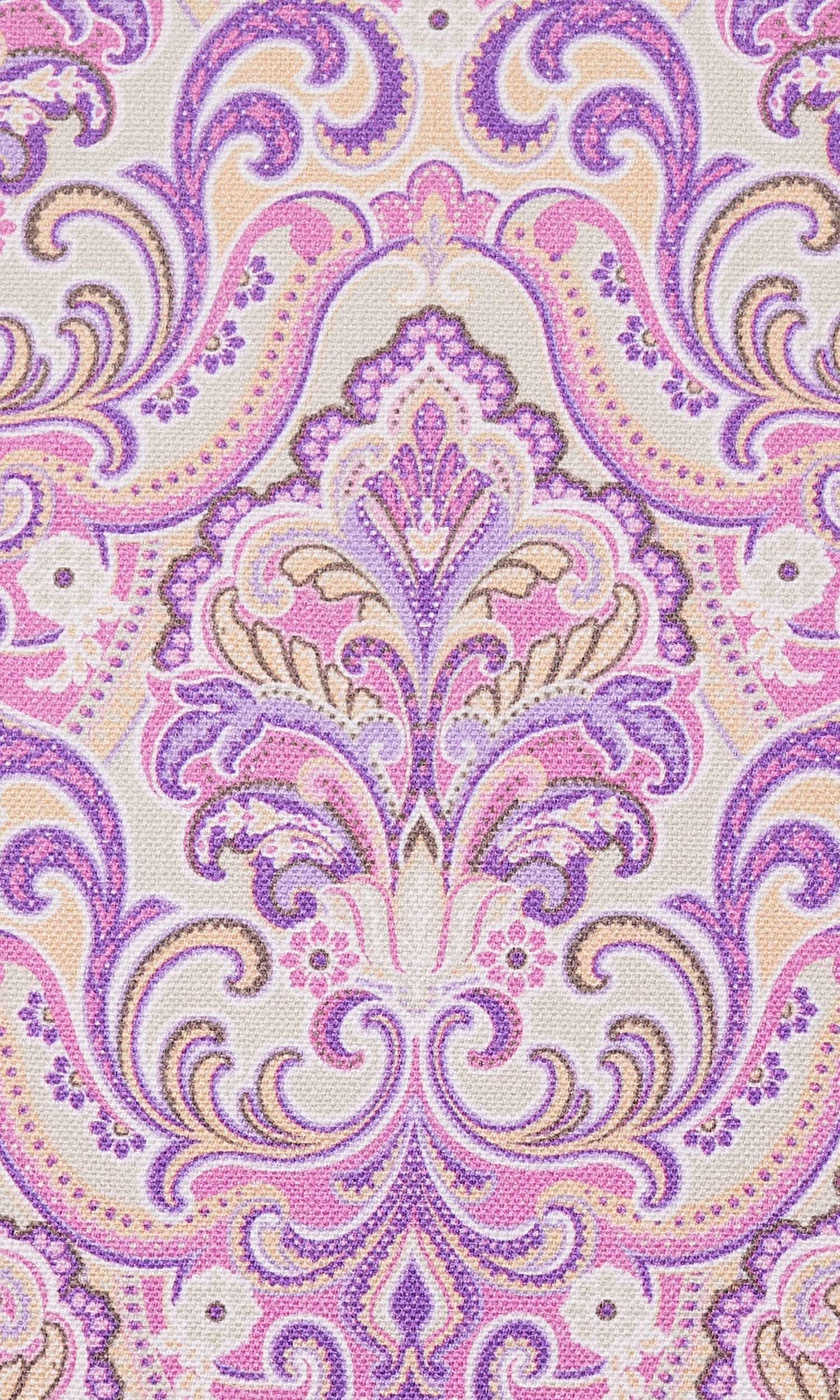 Fleur De Lis Print Home Textile Fabric Material By the Metre (Pink/ Purple)