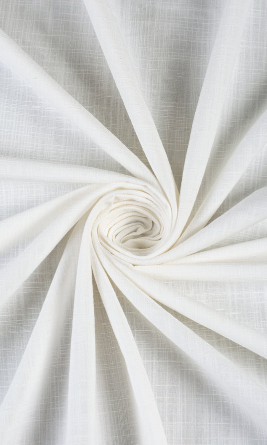 Plain Linen-Texture Home Décor Fabric By the Metre (White)