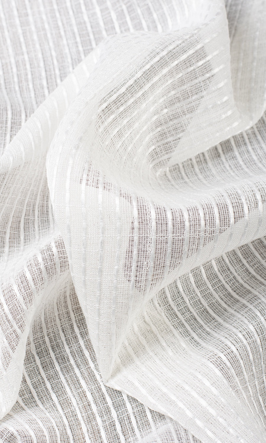 Embroidered Striped Sheer Blinds (White) for Living, Bedroom, Kitchen, Bathroom