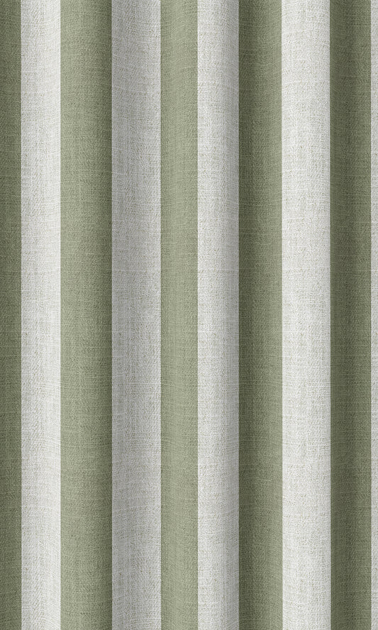 Modern Striped Home Décor Fabric By the Metre (Green/ White)