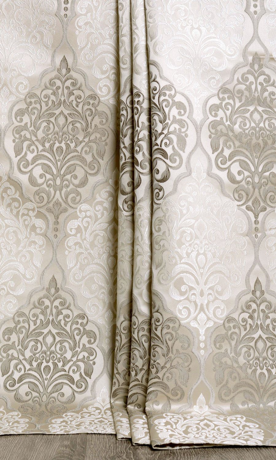 Damask Home Textile Fabric Material Sample (Beige)
