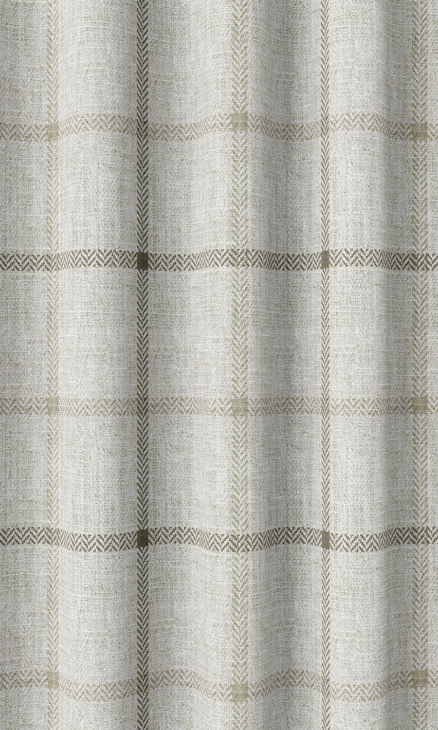 Checked Home Décor Fabric By the Metre (Ivory/ Sand Beige)