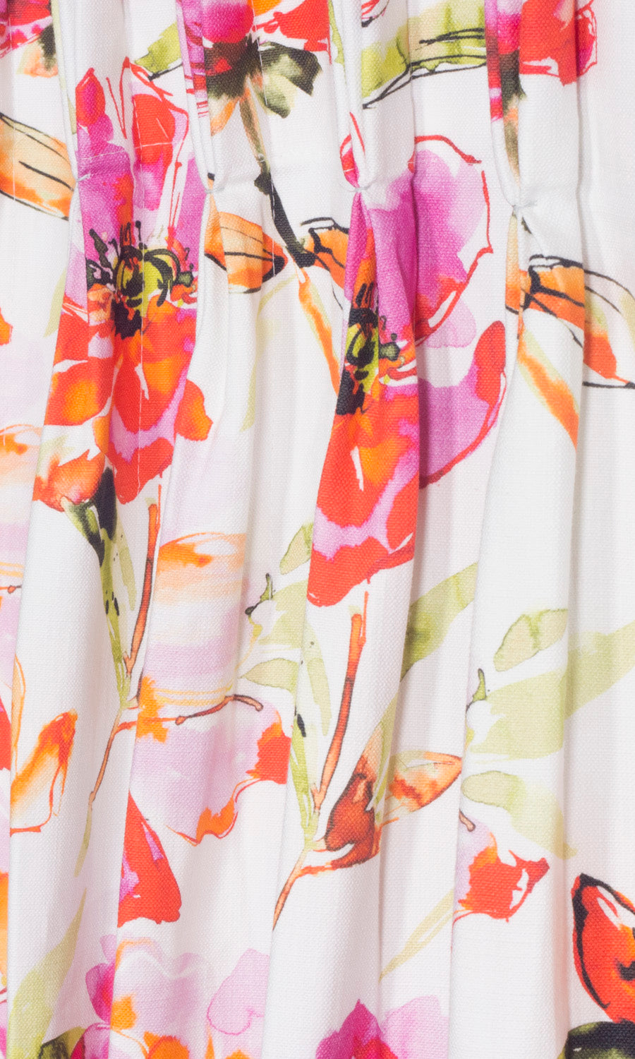 Floral Cotton Window Treatments Fabric Sample (Pink/ Purple)