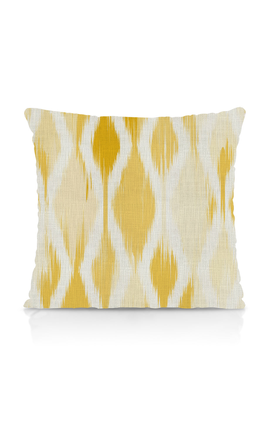 Ikat-Style Home Textile Fabric Material Sample (White/ Yellow)