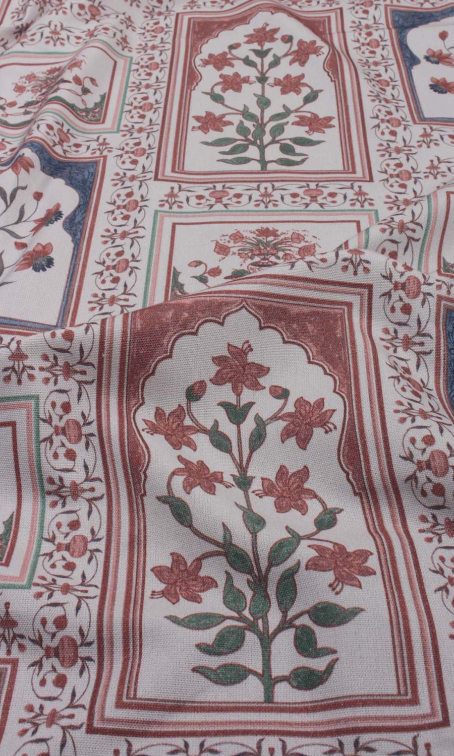 Floral Cotton Flat, Plain, Fake, Faux, European Relaxed Roman Blinds (Blush Red/ Blue)
