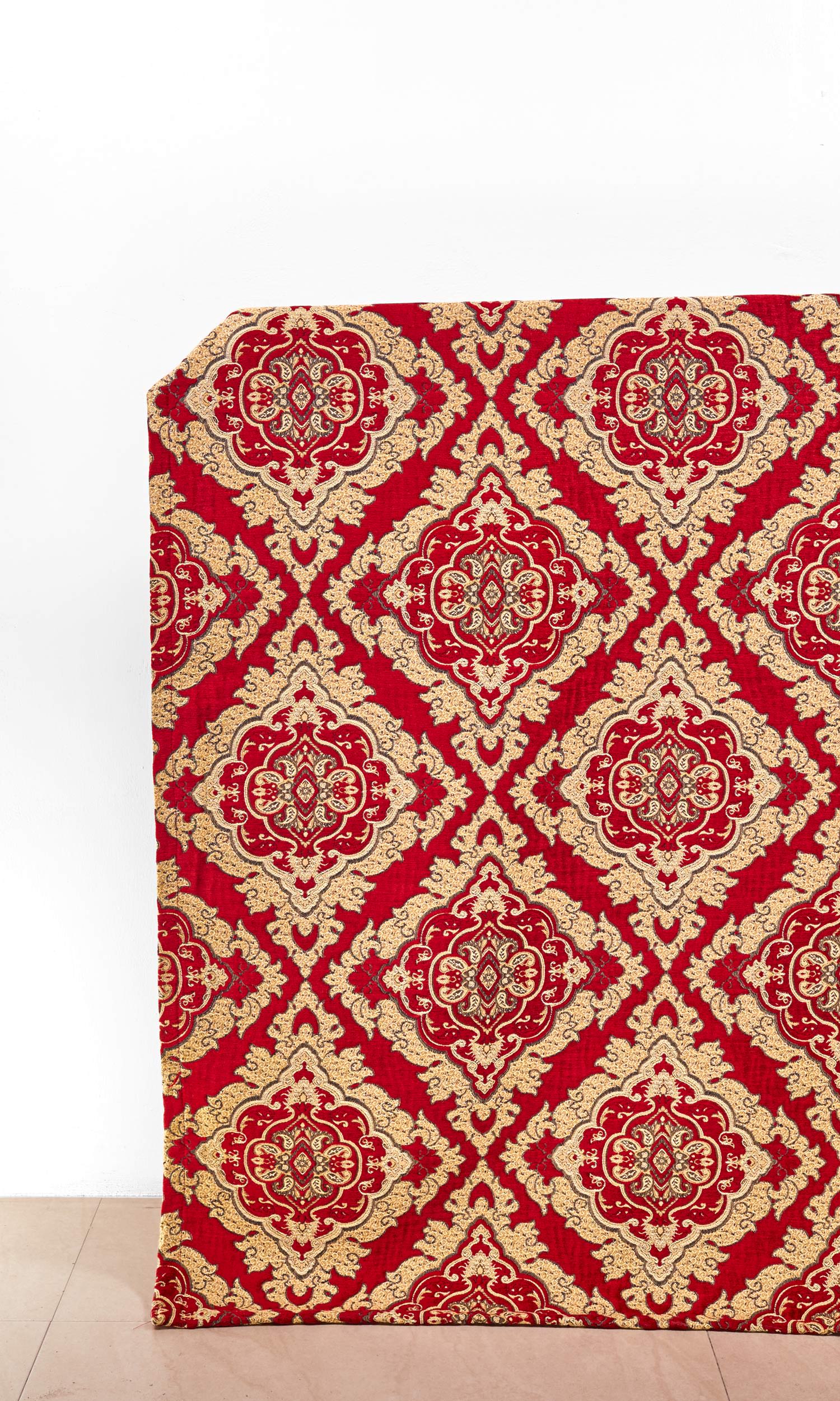 Damask Velvet Home Décor Fabric By the Metre (Beige/ Brown/ Red)