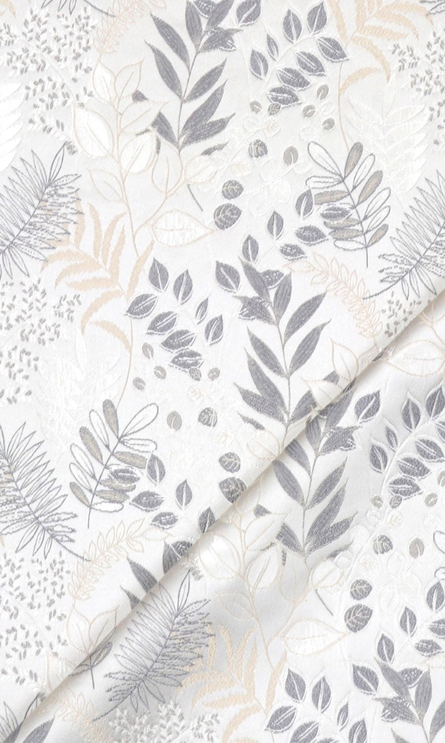 Botanical Roman Blinds & Window Shades (Pale Grey/ Warm White)