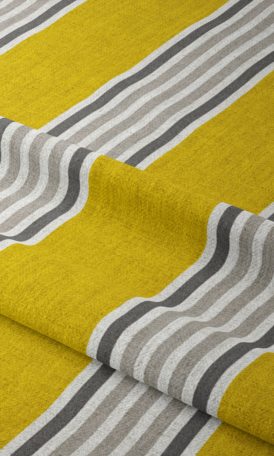 Striped Print Flat, Plain, Fake, Faux, European Relaxed Roman Blinds (Sunflower Yellow)