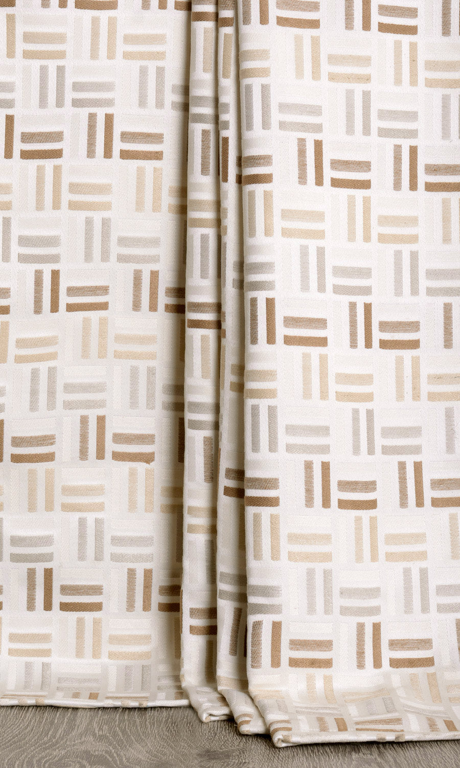 Woven Print Window Treatments Fabric By the Metre (Beige/ Brown)