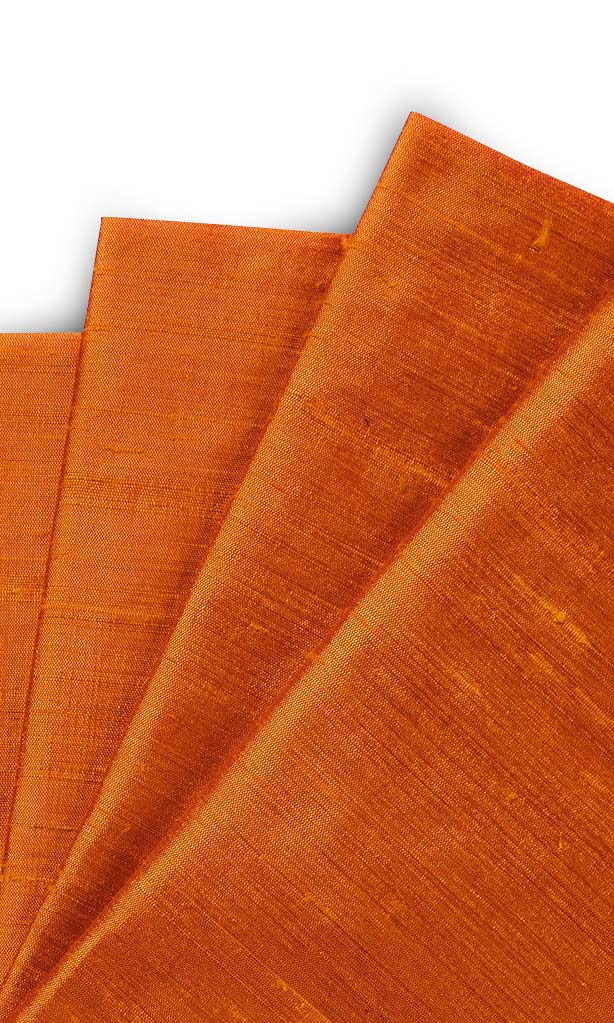 Dupioni Silk Window Treatments Fabric Sample (Orange)