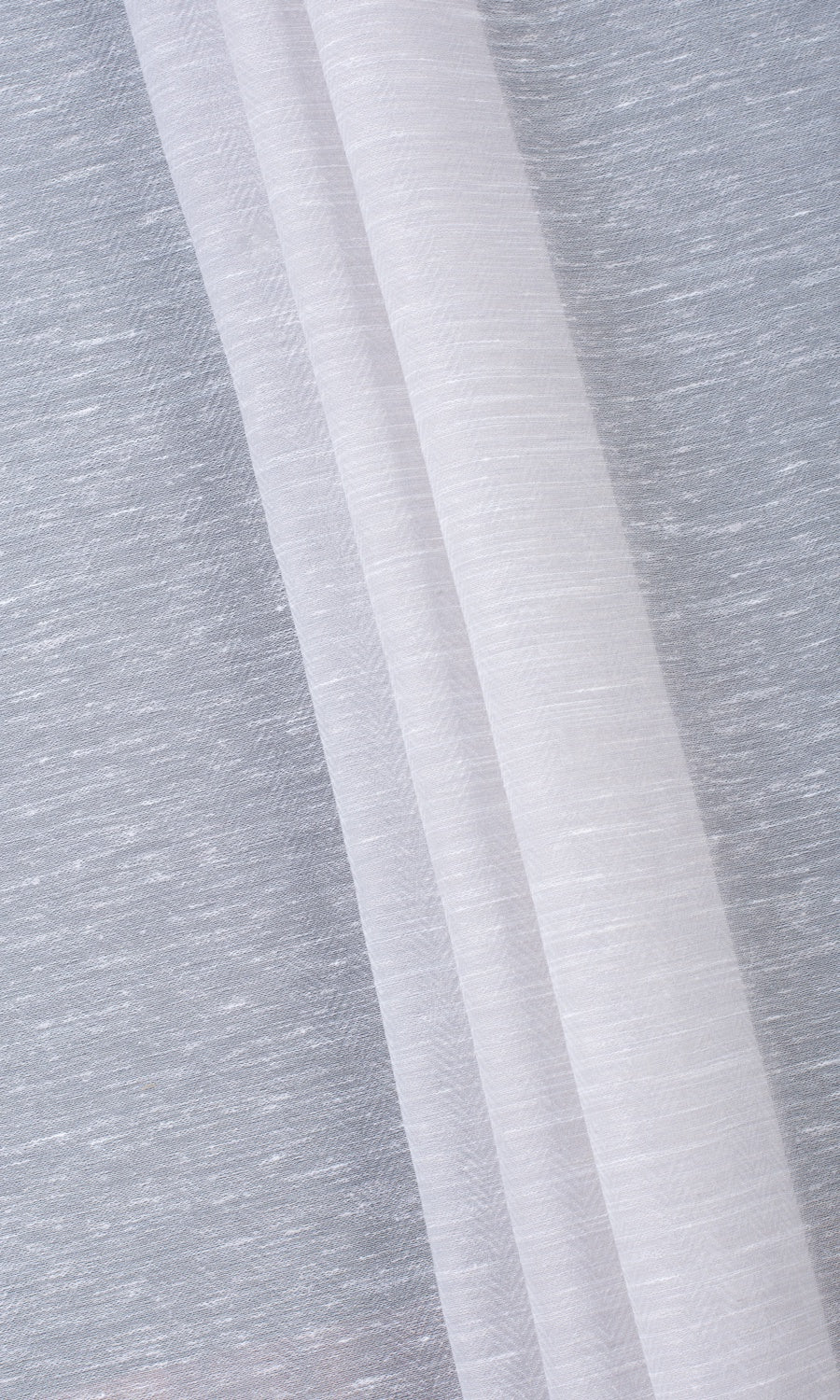 Textured Sheer Fabric Material By the Metre (Fog Gray/ White)