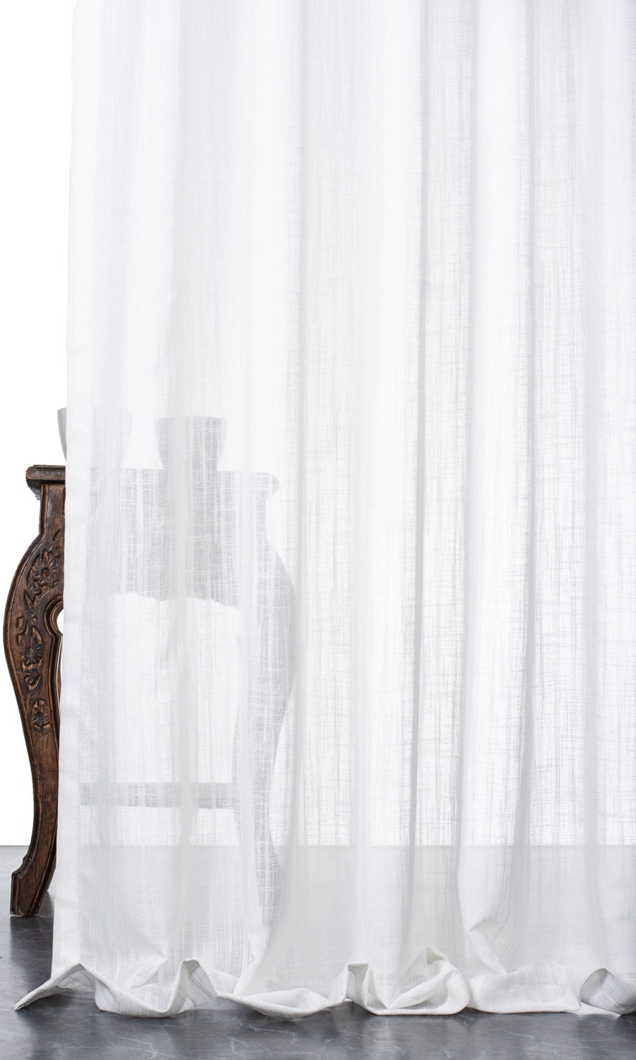 Plain Sheer Window Treatments Fabric By the Metre (White)