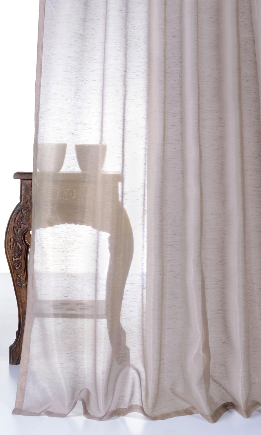 Textured Sheer Blinds (Hazelwood Beige/ Brown) for Living, Bedroom, Kitchen, Bathroom