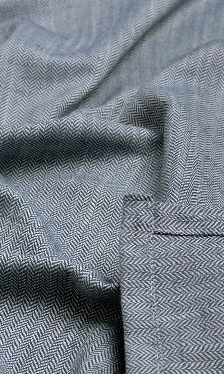 Herringbone Textured Fabric Sample for Roman Blinds & Shades (Denim/ Navy Blue)
