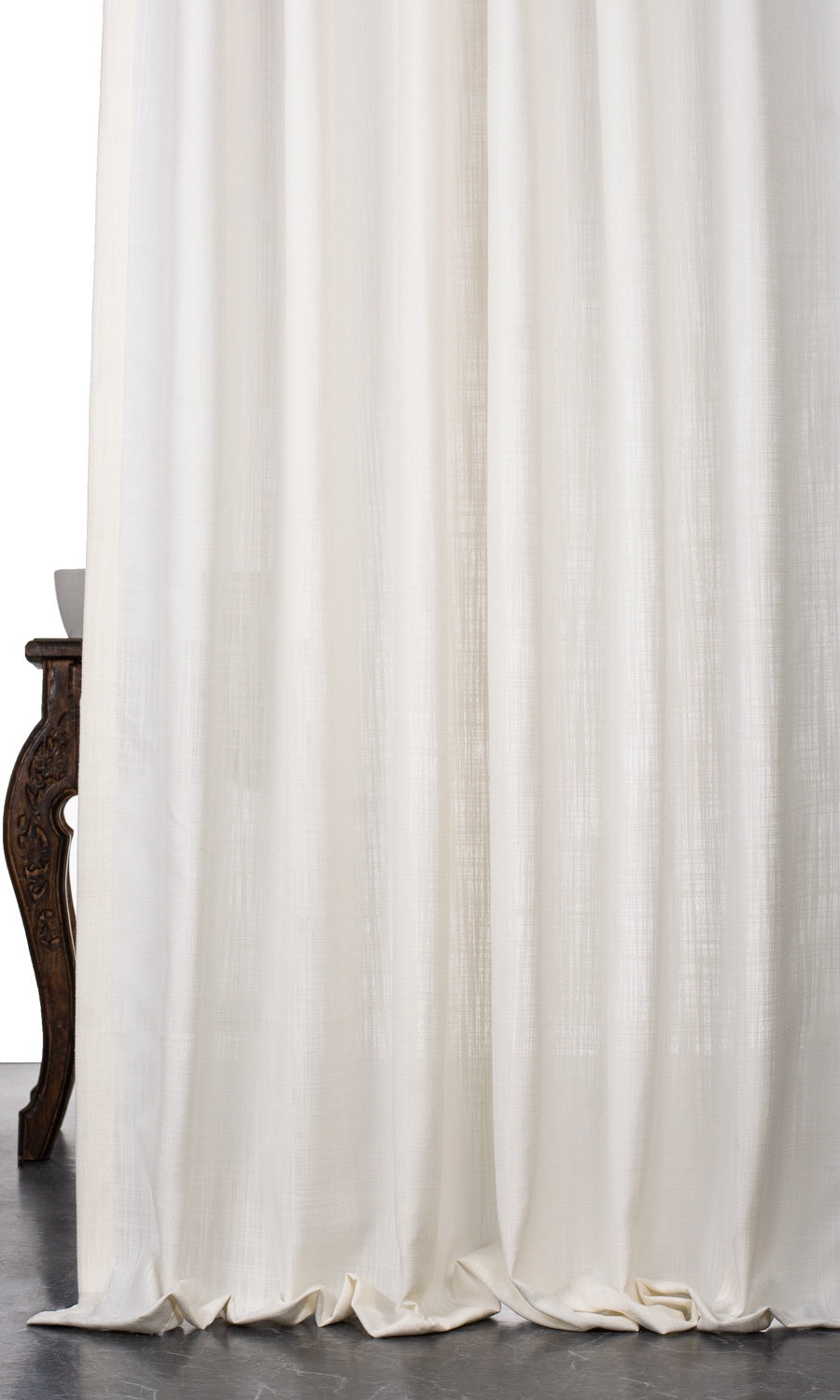 Linen-Texture Semi-Sheer Home Textile Fabric Material By the Metre (Off-White)