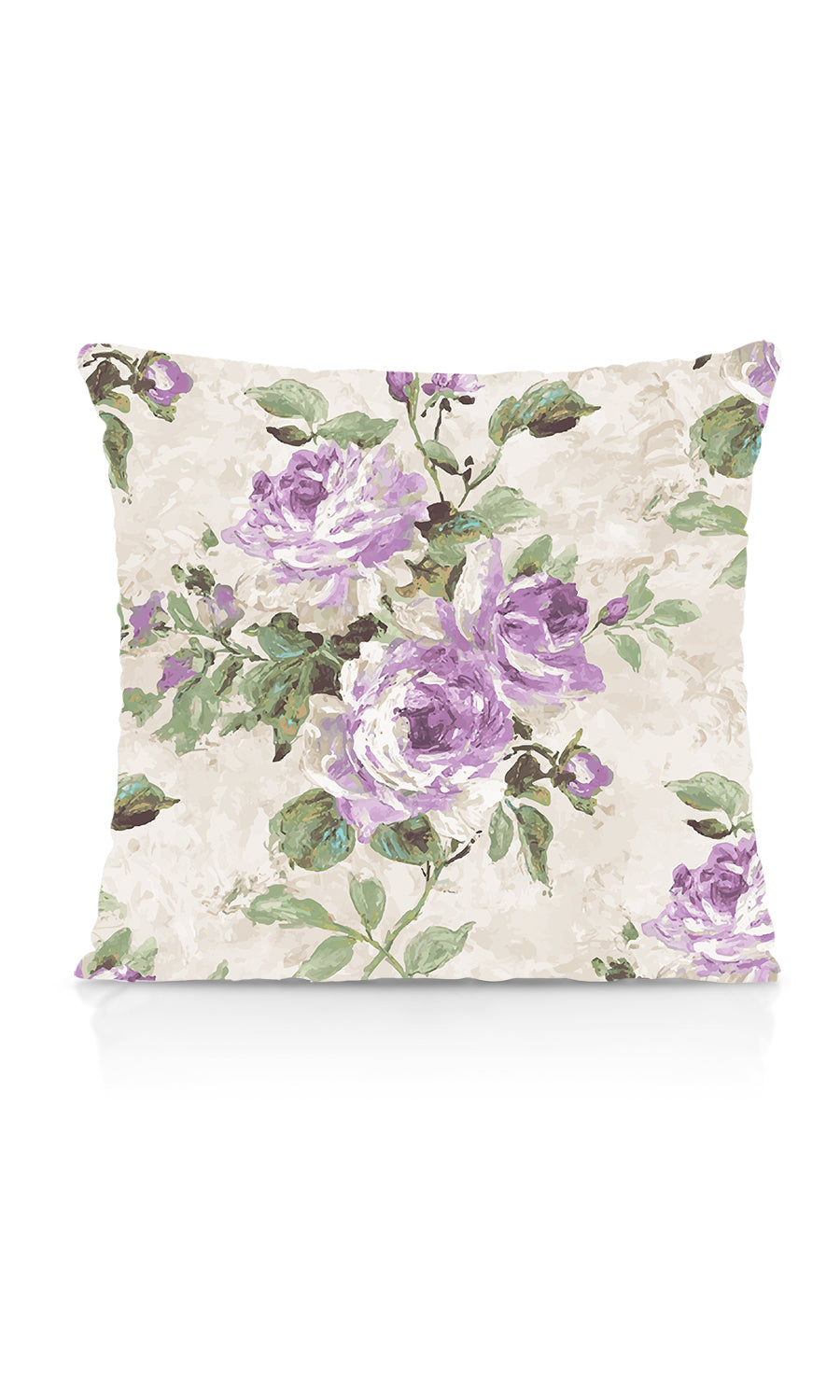 Dimout Floral Free Fabric Material Sample (Purple/ Ivory/ Grey)