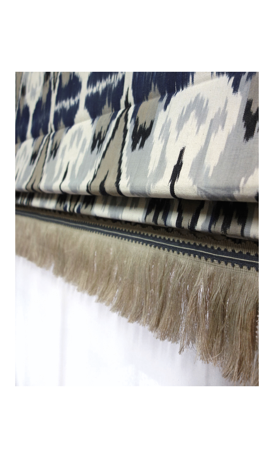 Decorative fringe trim window shades
