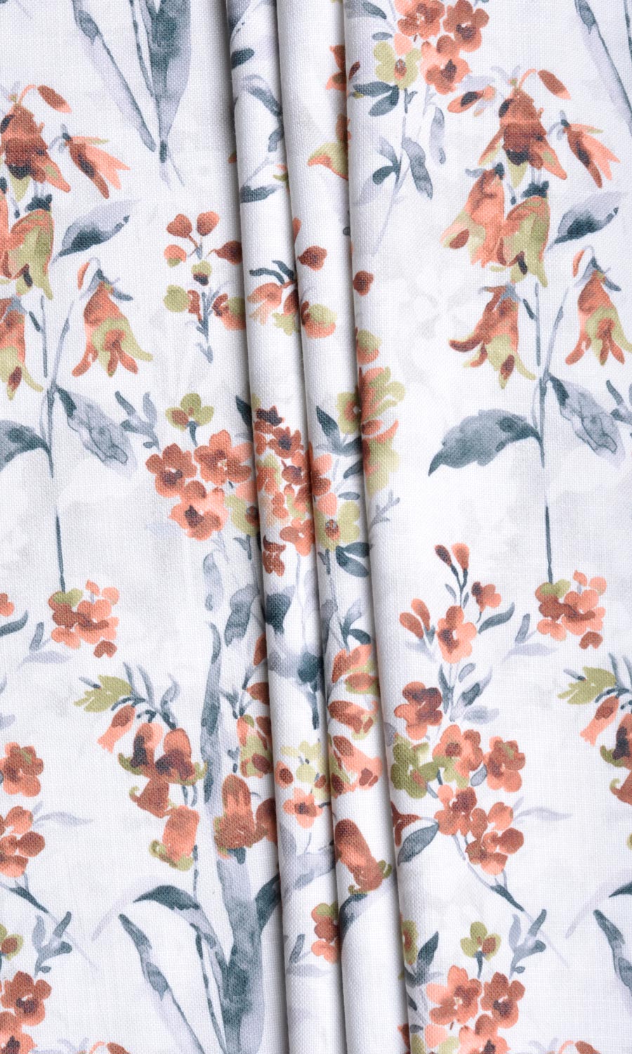 Floral Print Roman Blinds & Window Shades (Orange/ Grey)