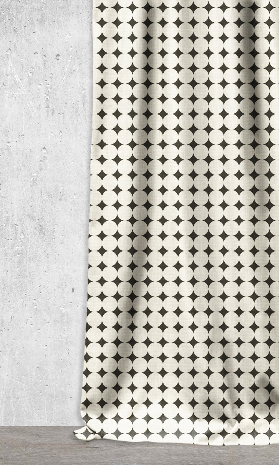 Print Home Décor Fabric By the Metre (Black/ Ivory)