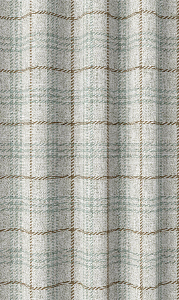Modern Check Home Textile Fabric Material By the Metre (White/ Blue/ Brown)