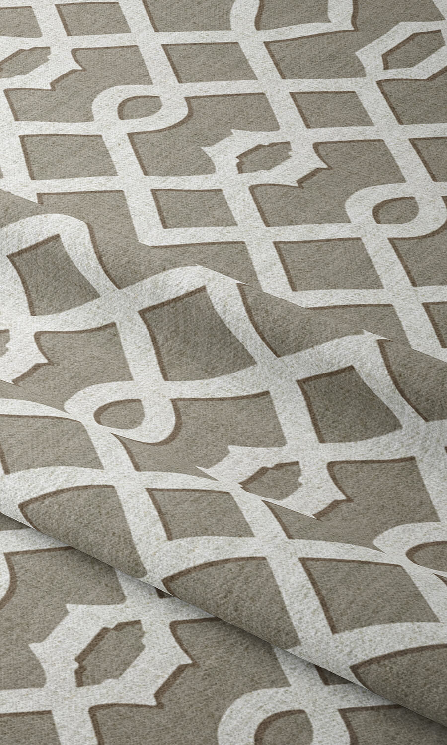 Trellis Patterned Free Fabric Material Sample (Grey & White)