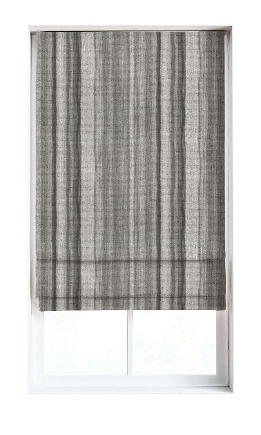 Watercolor Effect Striped Home Décor Fabric Sample (Grey)