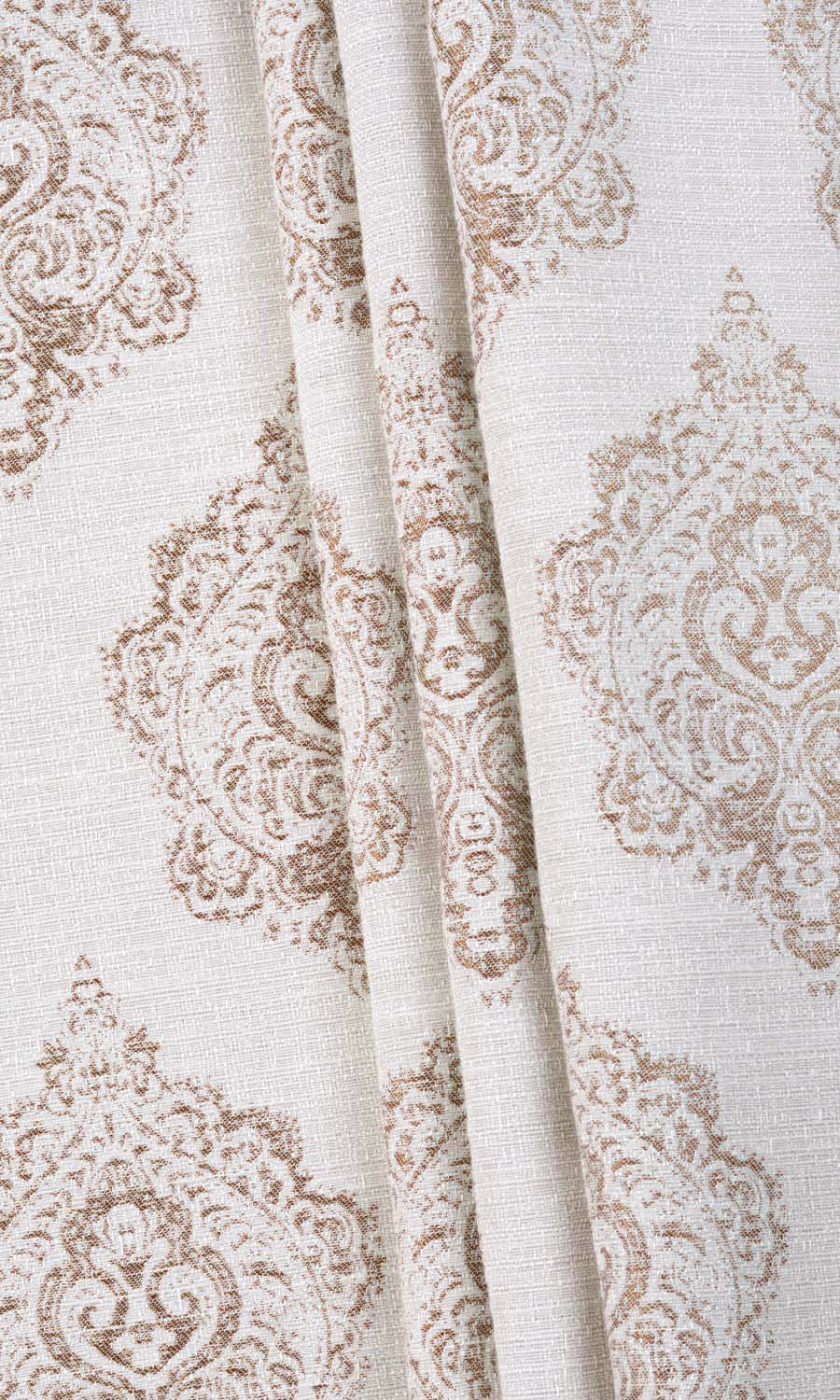 Patterned Roman Blinds & Window Shades (White/ Mocha Brown)