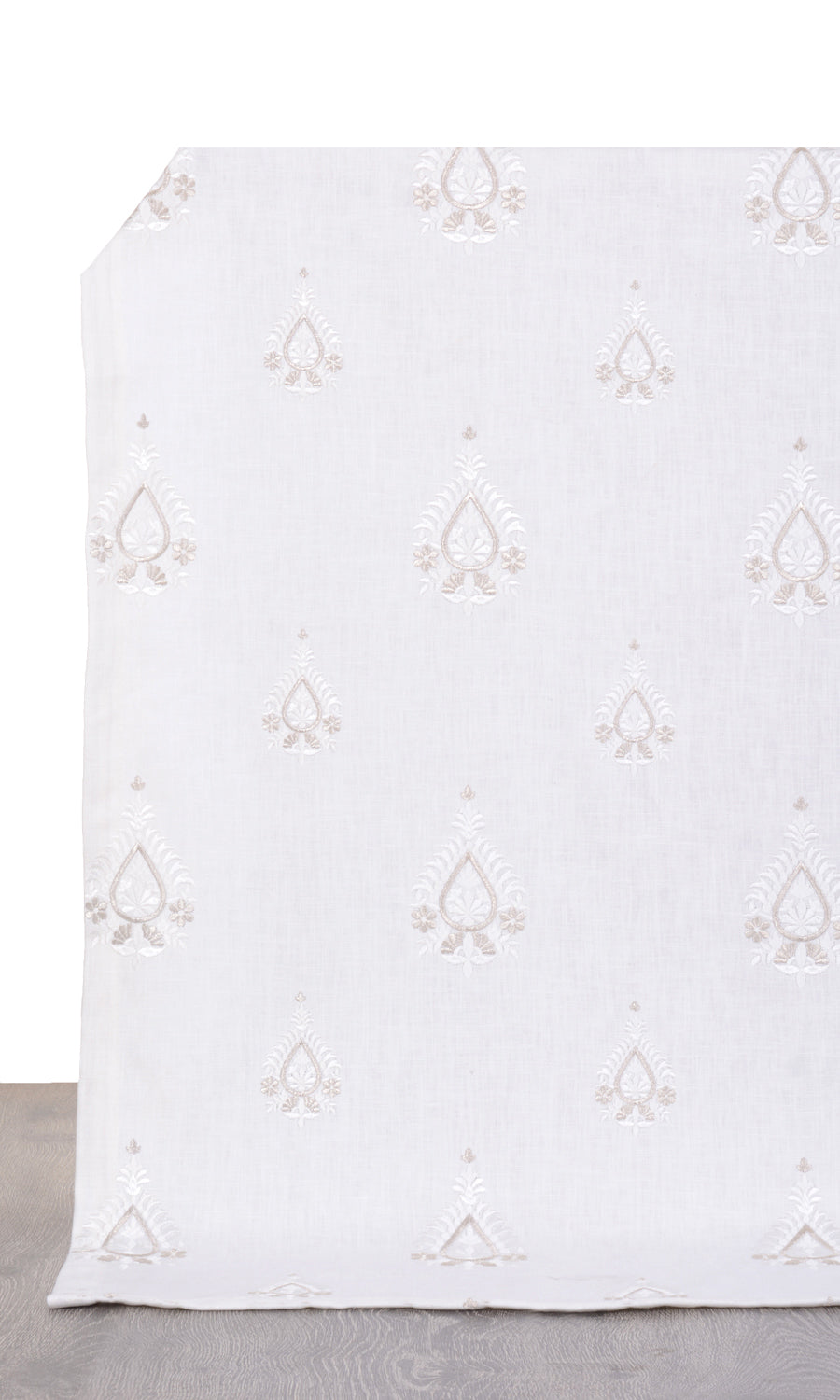 Embroidery Home Textile Fabric Material By the Metre (Pure White/ Pale Gray)