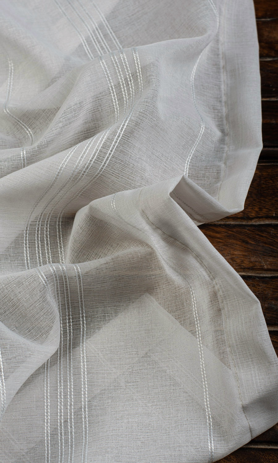 Striped Sheer Home Textile Fabric Material By the Metre (Grey)