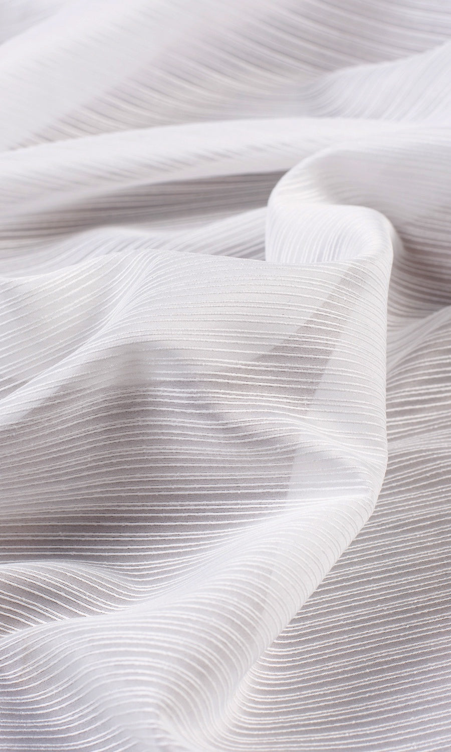 Striped Sheer Roman Shades (White)
