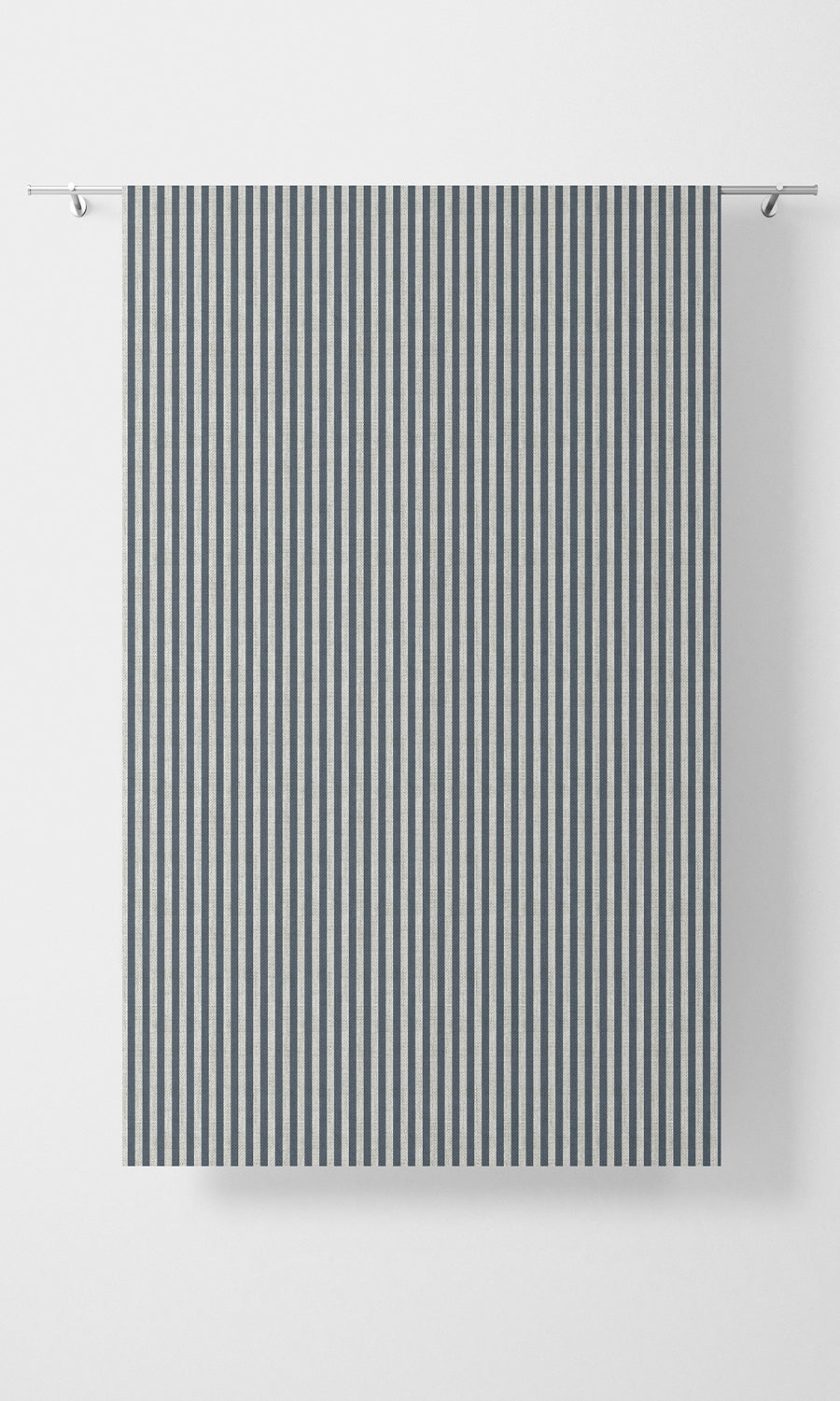 Modern Striped Print Flat, Plain, Fake, Faux, European Relaxed Roman Blinds (Petrol Blue/ White)