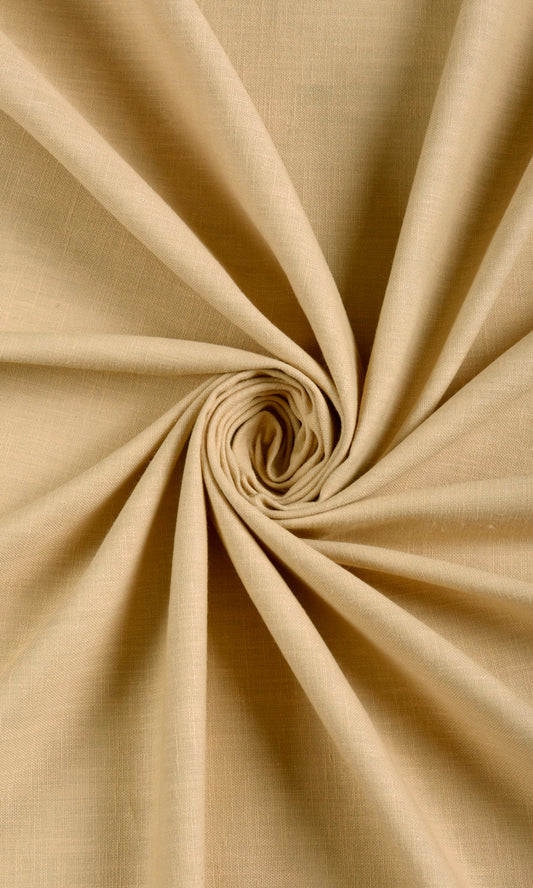 Poly-Cotton Home Décor Fabric By the Metre (Mustard Yellow/ Wheat Beige)