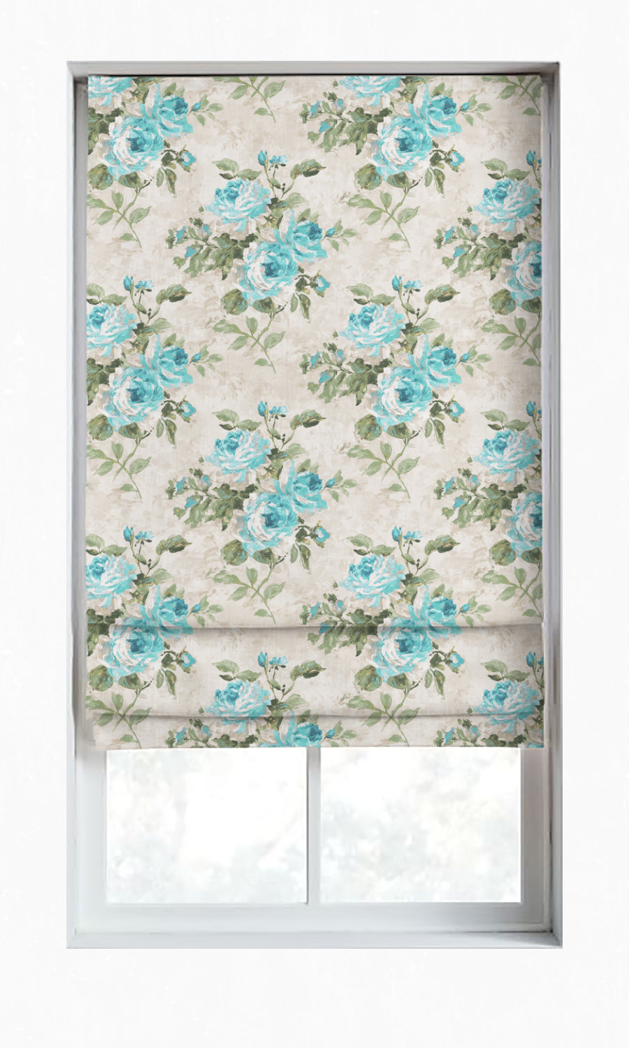 Floral Dimout Blinds (Blue/ White/ Green) for Living, Bedroom, Kitchen, Bathroom