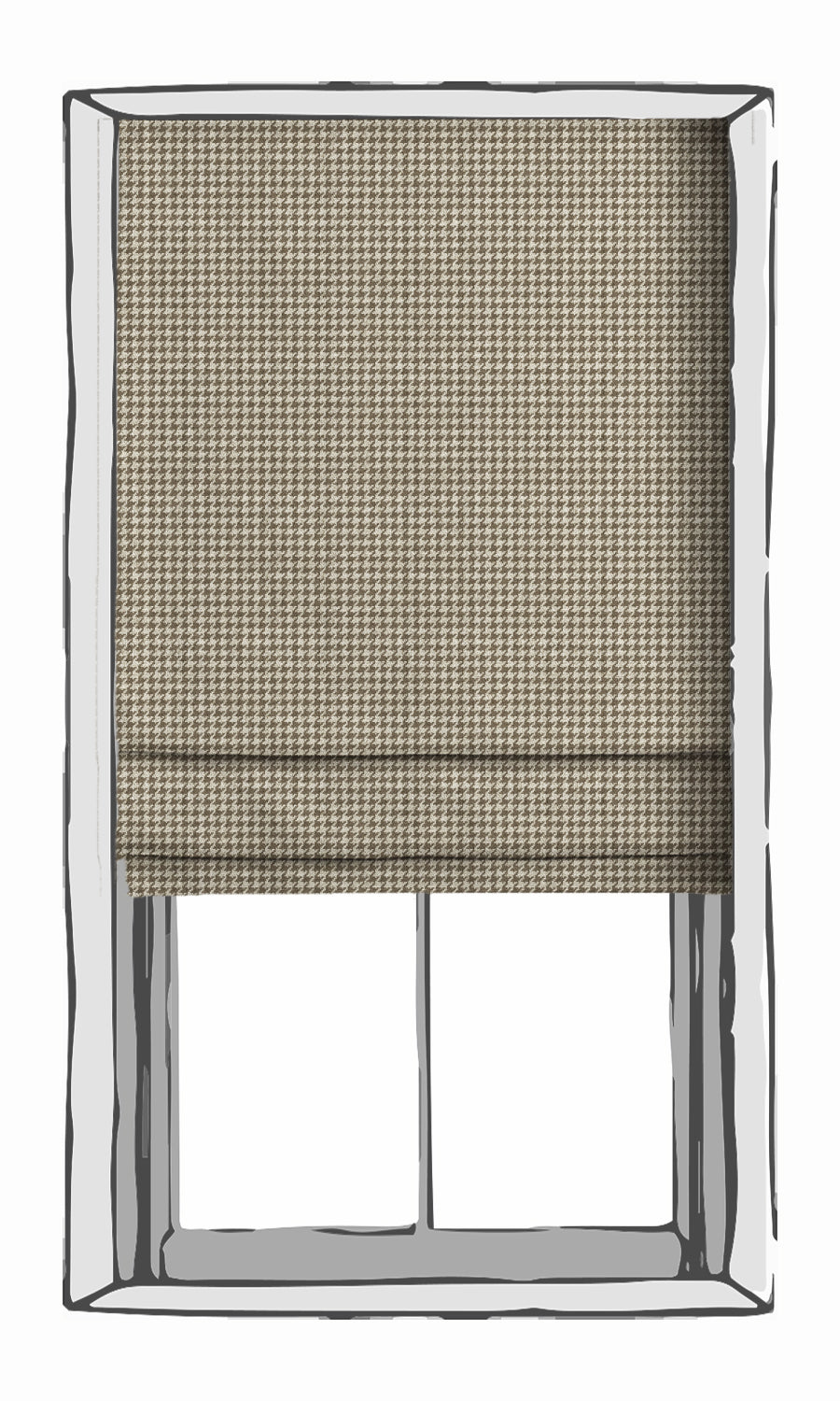 Houndstooth Patterned Window Treatments Fabric Sample (Brown)