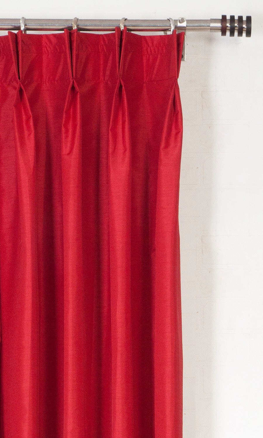 Faux Silk Home Textile Fabric Material By the Metre (Red/ Orange)