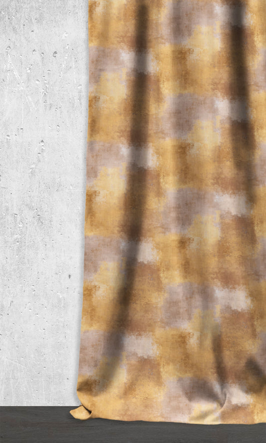 Dimout Home Décor Fabric By the Metre (Bronze/ Yellow/ Brown)