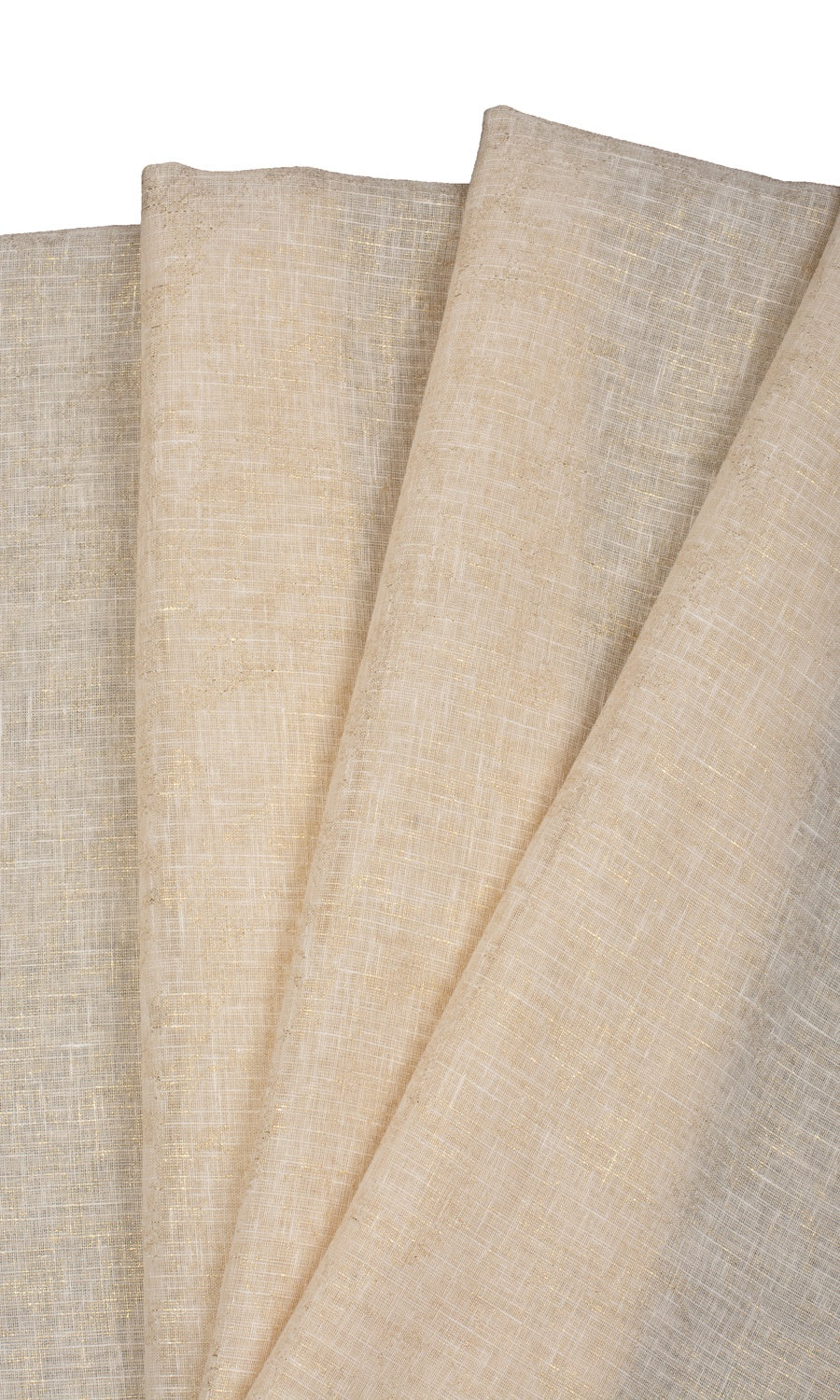 Metallic Accents Sheer Fabric By the Metre for Roman Blinds & Shades (Beige)