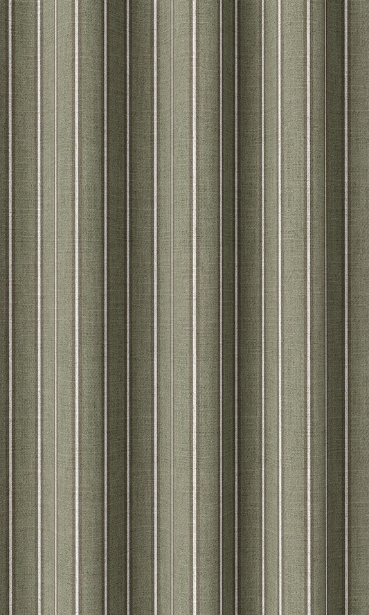 Modern Striped Print Home Décor Fabric By the Metre (Olive Green)