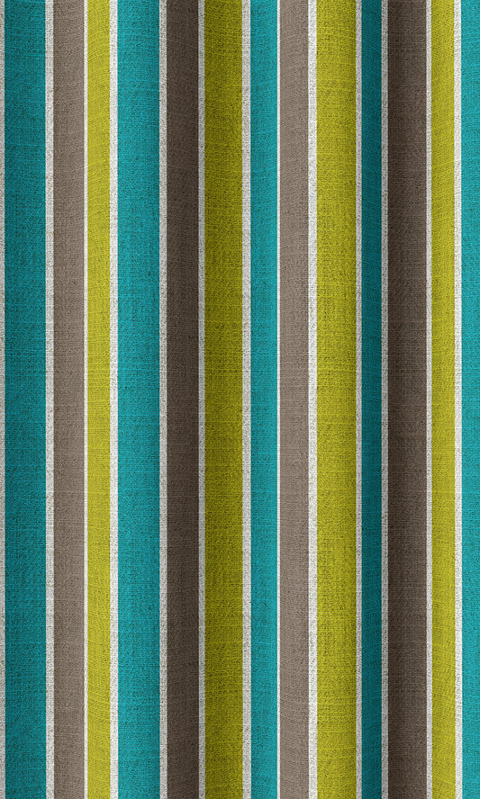 Striped Home Décor Fabric By the Metre (Blue/ Green)