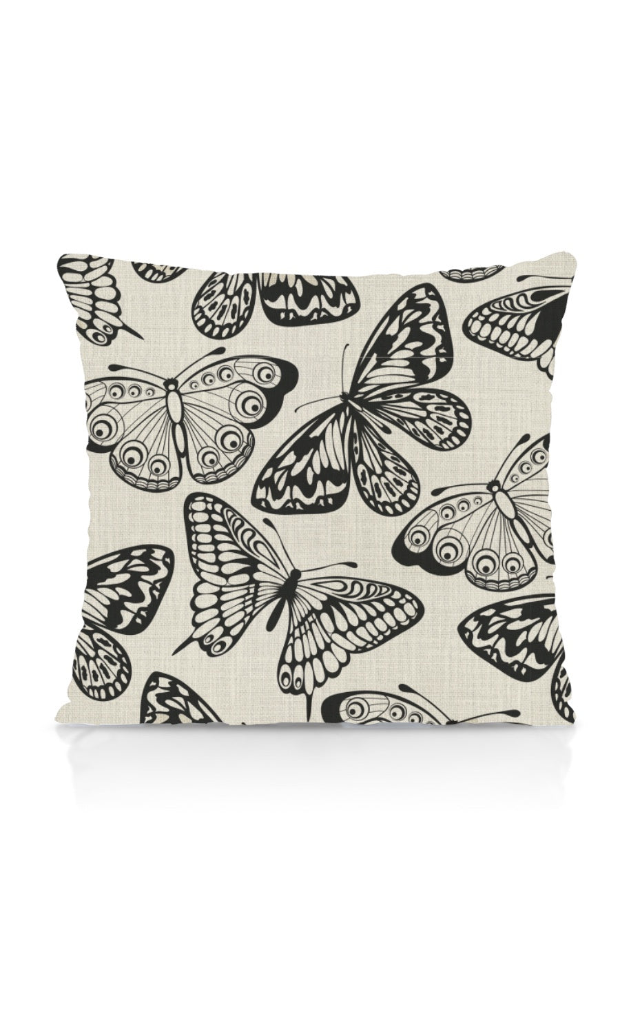 Nature Print Home Textile Fabric Material Sample (Black/ Milky White)
